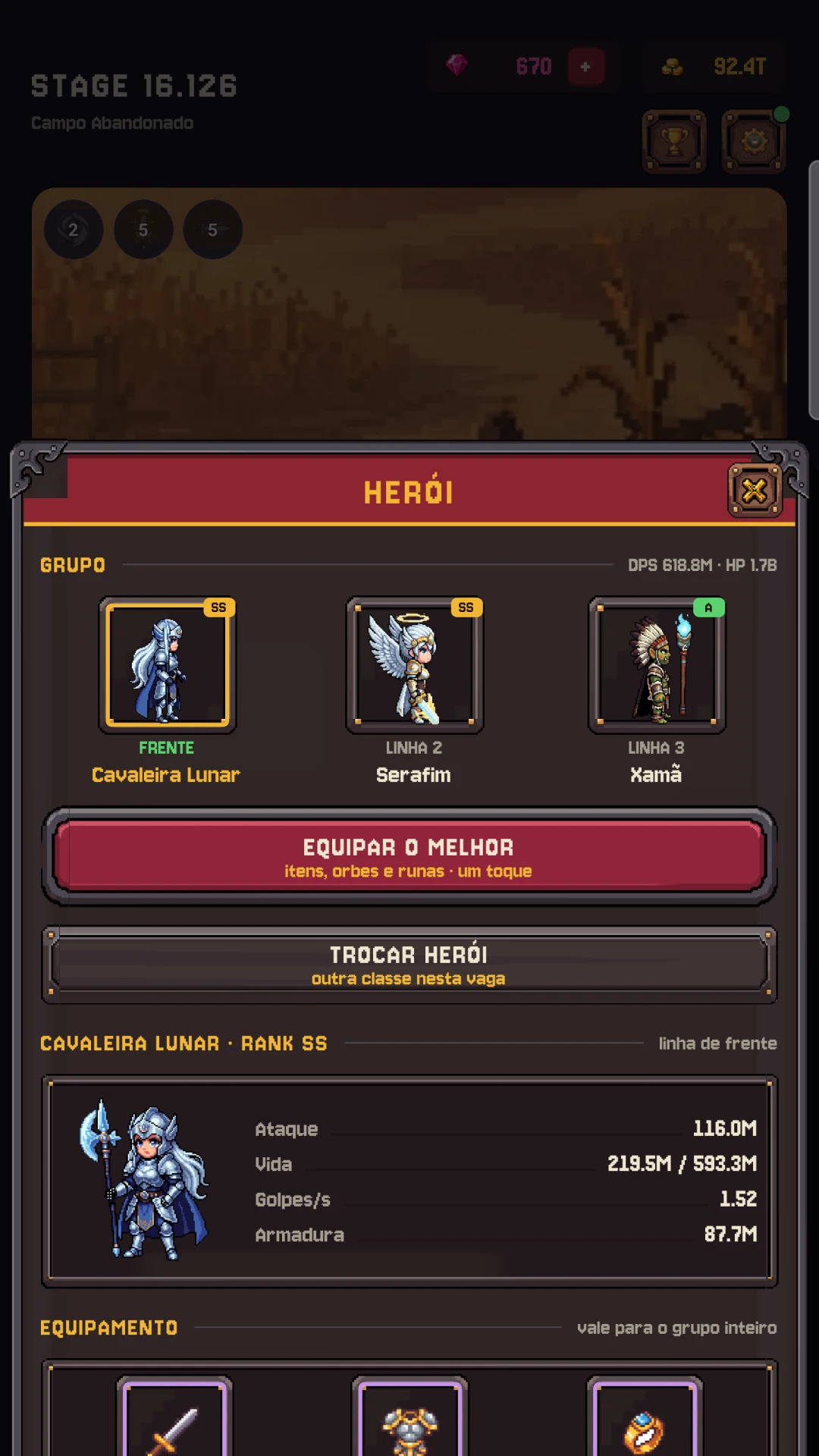 Tela do Widget Hero 2